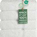 Chakir Turkish Linens | Hotel & Spa Quality 100% Cotton Premium Turkish Towels | Soft & Absorbent (4-Piece Bath Towels, White)