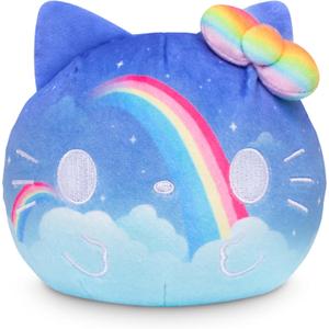 TeeTurtle Reversible Sanrio Hello Kitty 4-Inch Rainbow Two-Sided Flip Plush Toy with Embroidered Details - Cute Mini Collectible Plush for Kids, Teens, and Adults