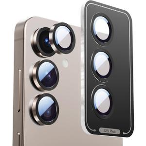 X-it Camera Lens Protector for Samsung S25 Plus, 9H Tempered Glass, Independent Metal Aluminum Edge Original Protection Design, Suitable for Phone Case, Anti-scratch, Anti-reflective,PinkGold