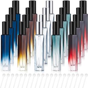 Domensi 20 Pcs 10 ml Glass Perfume Atomizer, Amber Color
