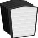 True HEPA Filter Replacement Compatible with LivePure Bali Series LP550TH, LP550THP Multi-Room Whole House Air Cleaner Purifier, Part Number LP550THP, 1 x HEPA Filter & 4 x Carbon Filter