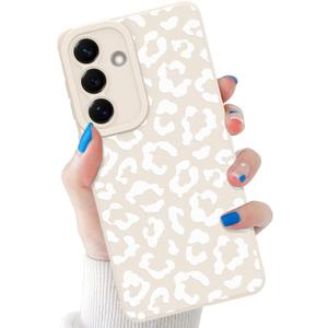 tharlet Compatible with Samsung Galaxy S26 Plus Case, Cheetah Print Shockproof Silicone TPU Anti Scratch Protective for Women Girls, Drop Protection Leopard Case for Galaxy S26 Plus 6.7'' White