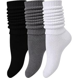 Winterlace Scrunch Slouch Socks 3 Pairs Womens Crew Knee High Extra Long Slouchy Premium Bulk Pack