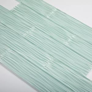 Lovdeco Light Green Water Wave Glass Subway Tile, 3 x 12 Inch, 4 Sq Ft, Backsplash for Bathroom Kitchen Wall, 16-Pack