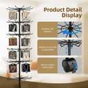 7 Tier Rotating Rack Shelves Retail Display Stand,Jewelry Keyring Socking Hats,Movable Shop Spinner for Toys Show,Adjustable height,retail display racks For Store Display,Black