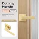 Leydebong 1 Pack Gold Door Lever Door Handle for Closets French Doors, Square Dummy Door Lever,Non-Turning Single Side Pull, Easy Installation Pull Only Lever Set