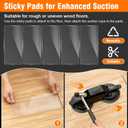 Floor Gap Fixer Tool, Heavy Duty Suction Cup with 45° Double Sided Striking Surface, Floor Repair Tool with Sticky Pads & Hammer for Wood, Vinyl, Laminate Planks Fixing
