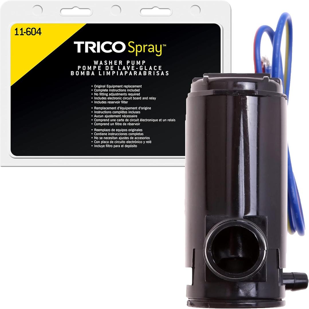 TRICO Spray Automotive Replacement Windshield Washer Pump (11-604) Fits Select Ford, Honda, Hyundai, KIA, Subaru, and Toyota Model Years