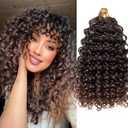 YXCHERISHAIR 8 Packs Curly Crochet Hair 14inch GoGo Curl Crochet hair for Women Deep Wave Braiding hair,Synthetic Bohemian Crochett Braid Water Wave Crochett hair Extensions(1B/30, 14inch)