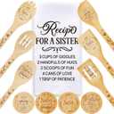 Sister Gifts from Sister,Sister Birthday Gifts for Sister in Law Gifts,11PCS Sister Gifts Set with Bamboo Spoons,Coasters,Dish Towel,Soul Sister Gifts for Women BFF