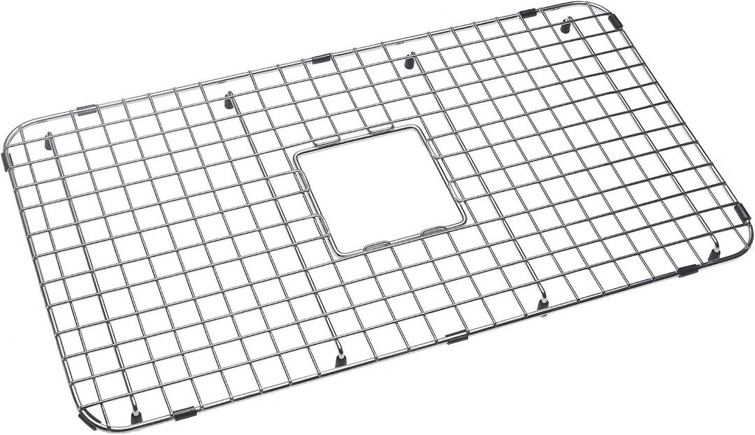 Serene Valley Sink Bottom Grid 26-7/8" x 14-7/8", Centered Drain with Corner Radius 1-1/2", Kitchen Sink Protector NDG2715C, Medium