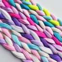 6-Pack Colorful Braided Hair Extensions Elastic Tie-On Synthetic Braids Fun and Easy Hairpieces Cute Ponytail Accessories for Daily Wear, Parties & Gifts