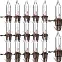 Mudder 200 Count Replacement Christmas Tree Light Bulbs 2.5v 0.425 Watt Mini Replacement Light Bulb Incandescent Wire String Lights Prelit Xmas Tree Decoration(Brown Base with Warm White Bulb)