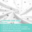 American Baby Company 2 Pack 100% Natural Cotton Fitted Crib Sheets 52" x 28" - Soft, Breathable, Hypoallergenic & Gentle Toddler Bed Sheets, Gray Star/Gray Zigzag, Neutral for Boys & Girls