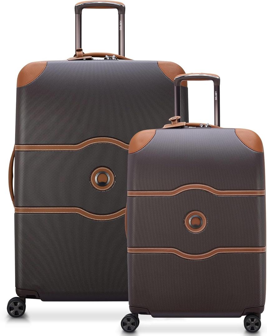 DELSEY PARIS Chatelet Air 2.0 Hardside Luggage with Spinner Wheels, Chocolate Brown, 2 Piece Set, (24/28)