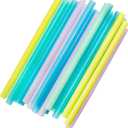 Disposable Plastic Jumbo Straws: 25 Count per pack, Colorful Plastic Straws for Milkshakes, Smoothies, and more (0.43" wide)