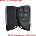 2 x LemSa 2Pcs 5 Buttons Soft Silicone Remote Smart Car Key Fob Cover Case Protector Holder for Chevrolet Corvette 2020 Suburban Tahoe 2021, Red Blue Buttons