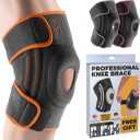 DR. BRACE ELITE Knee Brace with Side Stabilizers & Patella Gel Pads for Maximum Knee Pain Support and fast recovery for men and women-Please Check How To Size Video (X-Large, Mars)