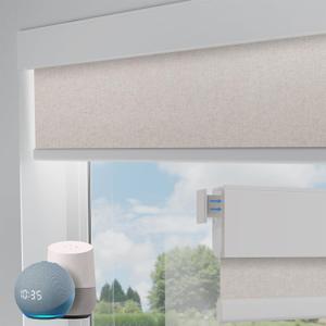 Motorized Blinds No Drill Automatic Blinds for Windows Cordless Roller Shades Electric Blinds with Remote Control Smart Blinds (Linen, 36 x 72)