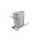 Knape & Vogt SCB9-1-20PT 8.375 inch x 20.125 inch x 17.313 inch 20 Qt. in-Cabinet Single Soft-Close Bottom-Mount Pull-Out Trash Can, Platinum