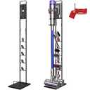 Lasvea Vacuum Stand for Dyson V6, V7, V8, V10, V11, V12, V15 Cordless Cleaners - Heavy Base Metal Bracket Holder with Trigger Lock, On/Off Control Clamp, Accessory & Attachment Storage