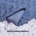 Amazon Basics Cooling Comforter, Soft Lightweight Waffle Weave Blanket for Hot Sleepers, Summer & All Season Bedding to Keep Cool for Night Sweats, 90"x90", Queen, Blue
