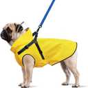 Dog Raincoat: Dog Rain Jacket with Reflective Harness & Removable Hood | Waterproof Dogs Rain Coat Poncho for Large Medium Small Dogs Puppies (Yellow - S)