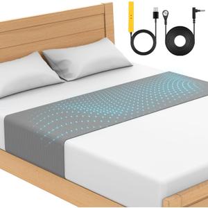 Grounding Mat for Bed, for All Mattress Size, 90% Organic Cotton+10% Pure Silver Fiber, Earth Connected, Healthy Sleep, with Static grounding Cord and Test Pen (Gray, 105 * 23.2 inch)