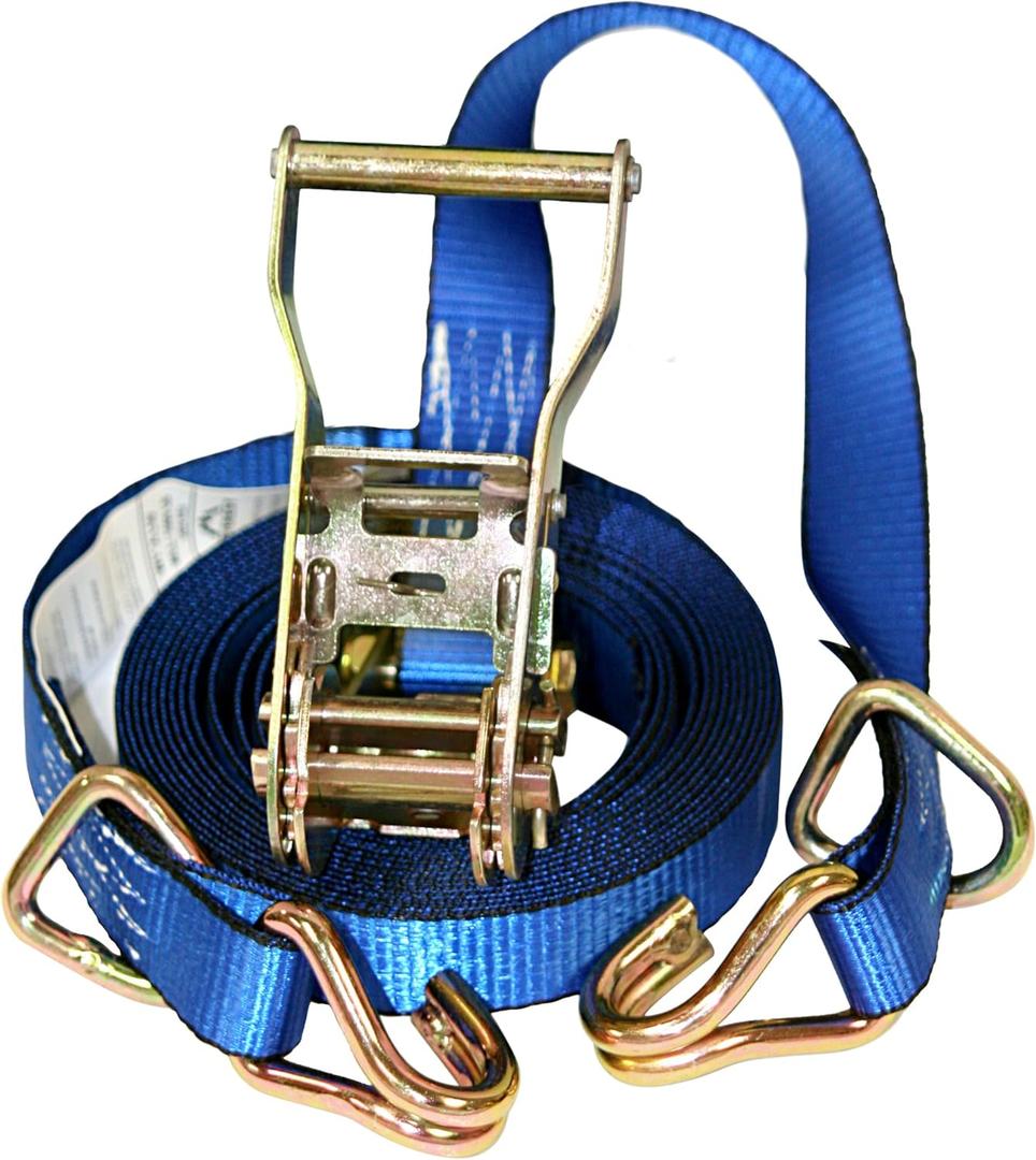 Everest Premium Ratchet Tie Down – 1 PK – 1 IN – 16 FT – 1000 LBS Working Load – 3000 LBS Break Strength – Cambuckle Alternative – Moving Appliances and Equipment