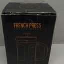 BAYKA French Press Coffee Maker, 4-Level Filtration, Easy to use, Large 304 Stainless Steel Press, Cold Brew Heat Resistant Thickened Borosilicate Pot for Camping Travel Gifts, 34 Ounce, Dark Pewter