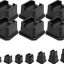 shouwuhho Bed Risers 2 inch, Furniture Risers Elevation in Heights 2 Inch Heavy Duty, Bed Lift Risers for Caster Wheels or Posts of Bed Table Couch, Support up to 6000 lbs, Black, 6 Pack