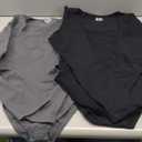 OQQ Women's 2 Piece Bodysuits Sexy Ribbed One Piece Square Neck Long Sleeve Tops L