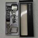 Stainless Steel Band and Case Compatible With Apple Watch Iwatch Ultra Series 10/11 46mm, Men Women Classic Classy Metal Business (Black&Silver)