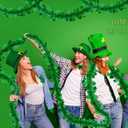 Prashent 2 Pack St Patricks Day Tinsel Garland Decoration 66 Feet Hanging Metallic Green Shamrock Garland for Irish Festival Mantle Wall Window Decor