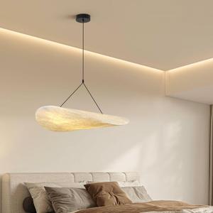 Japanese Wabi-Sabi Pendant Light, 19.69-Inch Imitation Silk Lampshade, Adjustable Height Hanging Lighting Suitable For Kitchen Island Foyer Lighting Fixtures , Living Room Lights Ceiling Decorations