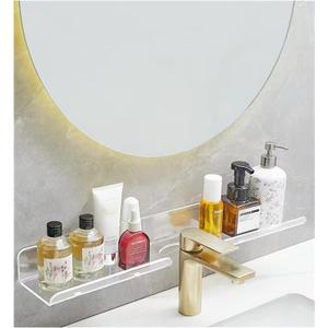 ROYALITA 24 Inch Acrylic Bathroom Shelf Organizer Over The Faucet, Over The Sink Shelf Room Decor, Bathroom Countertop Organizer Kitchen Above Sink Drain Shelf
