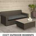 Outdoor Bench Cushion 44x22x4 Inch with Ties Loveseat Pads, Dark Grey