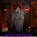 ELAMAS Animatronics 64 inch Dancing Witch Halloween Decorations - Sound Activated with Creepy Sound, Spooky Move, Light Up Eyes, Haunted House Scary Decor Horror Prop for Indoor, Outdoor, Yard Lawn