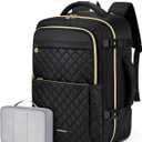 BAGSMART Rolling Backpack for Women, Wheeled Backpack with Packing Cube, Travel Back pack with Wheels, Carry On Suitcase Bag 17 Inch Large Roller Daypack, Black (15.6 Inch)