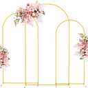 Putros Metal Arch Stand Gold Wedding Chiara Backdrop Stand Set of 3 (7.2FT,6.6FT,6FT) Square Arched Frame for Birthday Party Decoration