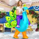 KOOY Inflatable Costume for Adult,Peacock Halloween Costumes Air Blow up Costumes for Women Girls, Funny Ride on Peacock Costume, Inflatable Suit for Men Halloween Party