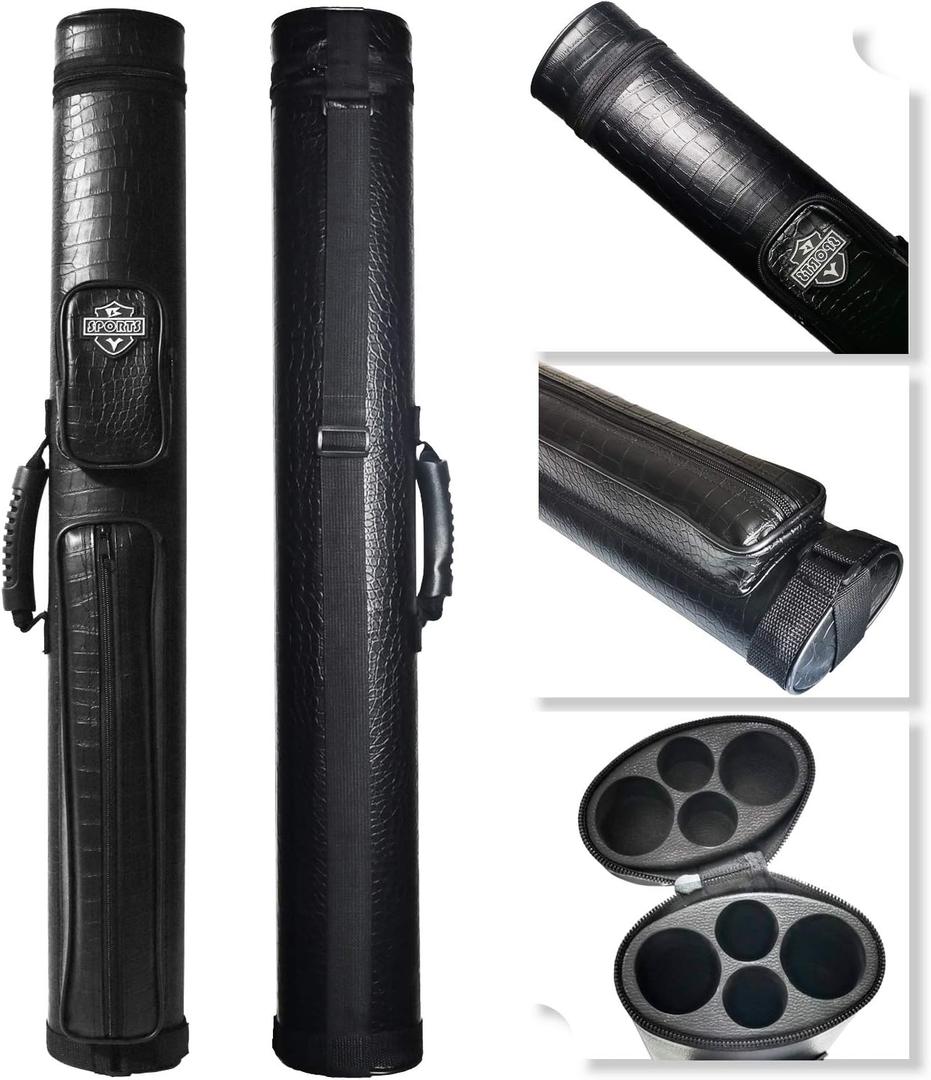 2x2 Hard cue case Oval Pool Cue Billiard Stick Carrying Case, One Size