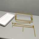 Lifewit 3 Tier Serving Tray for Party, 12" x 6.5" Plastic Tiered Food Serving Platters, White Rotatable Tiered Tray Stand with Gold Collapsible Metal Stand, Dessert Table Display Set for Buffet