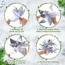 6 Pcs 10.6'' Christmas Large Silver Mirrored Poinsettias with Clips Artificial Glitter Poinsettias Flowers Christmas Tree Ornaments for Xmas New Years Eve Garland DIY Project Winter Wedding Decor