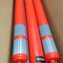 BATTIFE 3 Pack 42 Inch Orange Traffic Delineator Posts with Reflective Collars and Base, Safety Cones for Construction Zones and Driving Practice