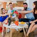 60Pcs Blue Cartoon Dog Birthday Party Supplies 9" Orange Blue Plates Puppy Tableware Set Disposable Colorful Polka Dots Paper Plates Dog Party Decorations for Kids Boys Girls Birthday Baby Shower