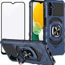 Ailiber for Samsung Galaxy A35 Phone Case, Galaxy A35 5G SM-A356 Case with Screen Protector, Ring Kickstand for Magnetic Car Mount, Heavy Duty Protective Rugged Shockproof Cover for Samsung A35-Blue