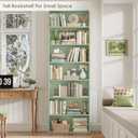 FACBOTALL 82" Tall Bookshelf, 7-Tier Open Shelves Bookcase, Freestanding Display Storage Shelves, Tall Bookcase Home Decor Furniture for Home Office, Living Room, Bedroom, Green