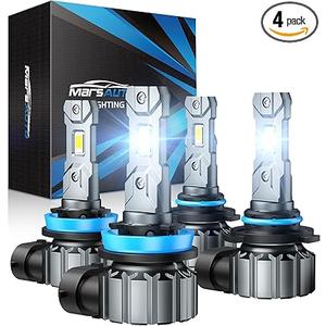 Marsauto M1S 9005/HB3 H11/H9/H8 Bulbs Combo, 900% 60000LM Brighter 9005 H11 Lights, 6000K Cool White HB3 H8 Bulbs fog, 3-Mins Plug and Play, IP68, Pack of 4