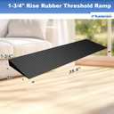 Ruedamann 1.8" Rise Threshold Ramp for Doorways, Sturdy Rubber Threshold Ramp, Non-Slip Power Door Ramps for Wheelchairs is Adjustable and Cuttable for Doorways,Curb, Scooters, Driveways